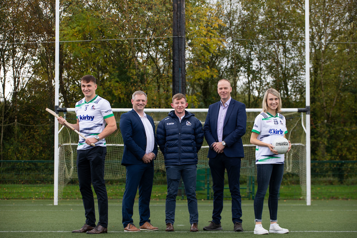 Kirby sponsorship of UL GAA. 
Pictured are Cathal O’Neill, Mikey Ryan, Kirby Operations Director, Jason Coffey, UL GAA Development Officer, Ruairí Ryan, Kirby Operations Director and Mary Kate Lynch.