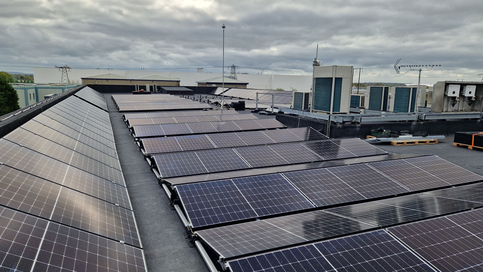 Solar panel roof at Kirby Limerick Office